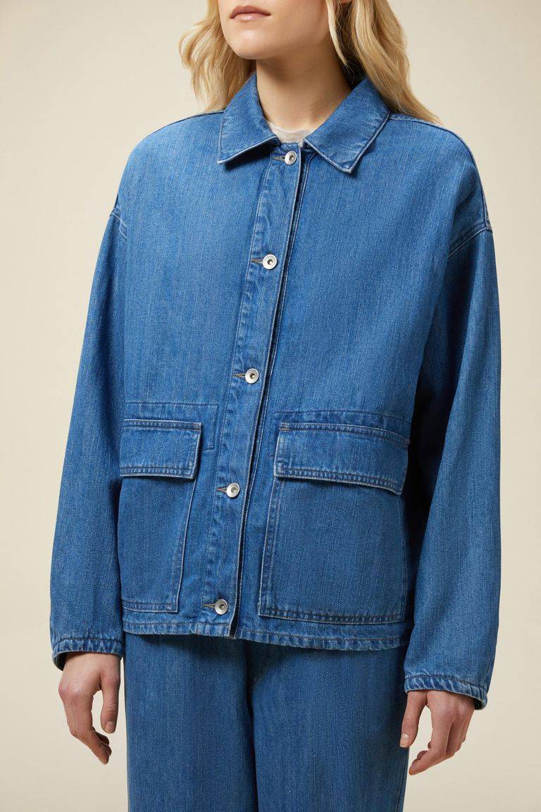 Pomandere Giubbino denim con tasche applicate Sconto