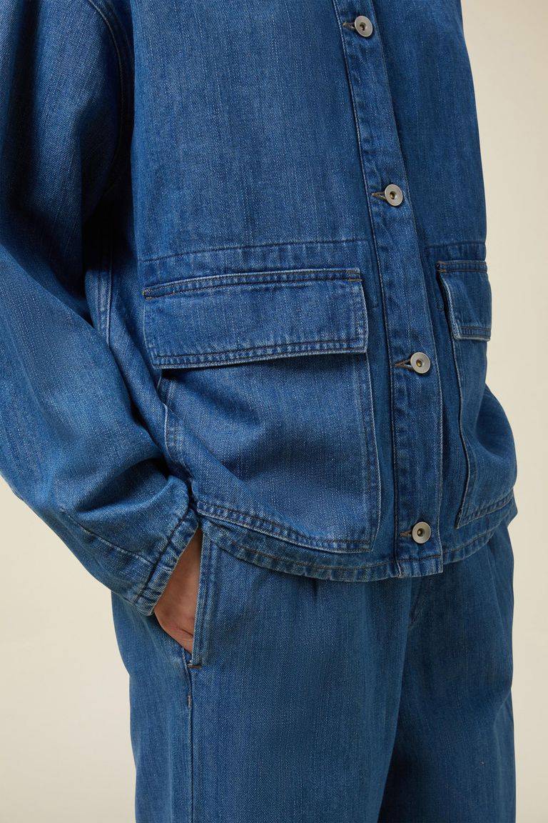 Pomandere Giubbino denim con tasche applicate Sconto