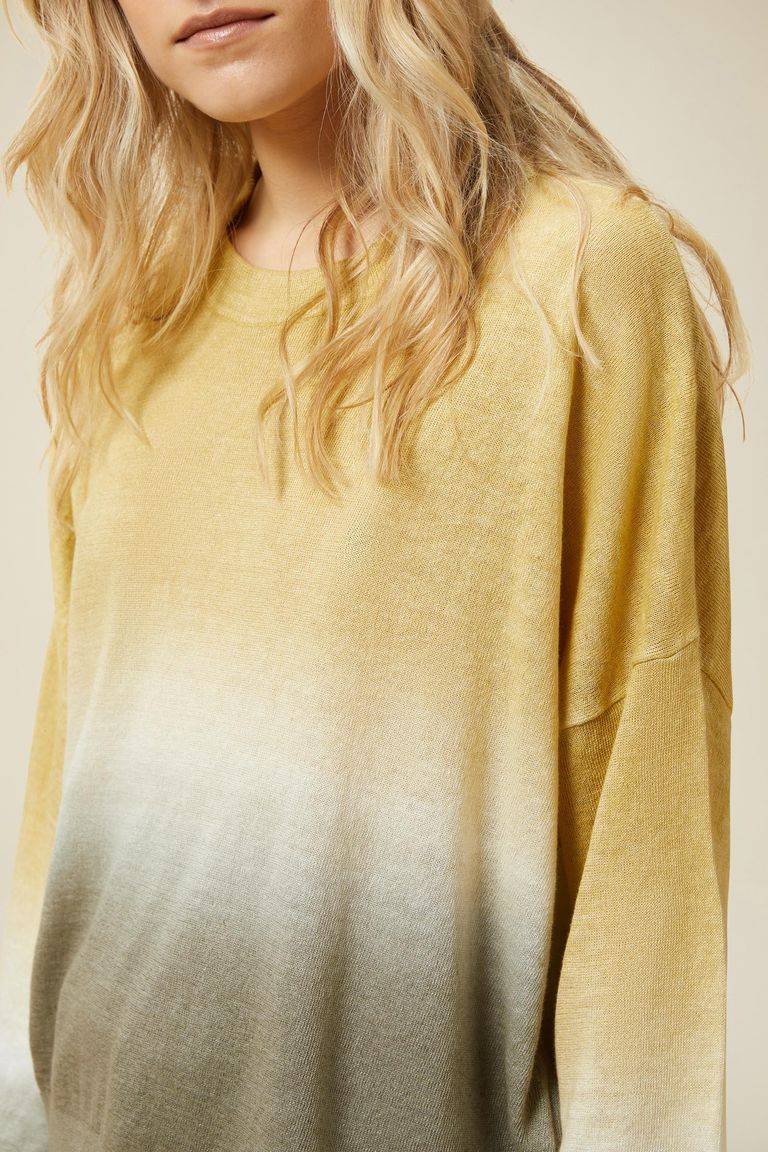 Pomandere Maglione girocollo con tintura degradè In Vendita