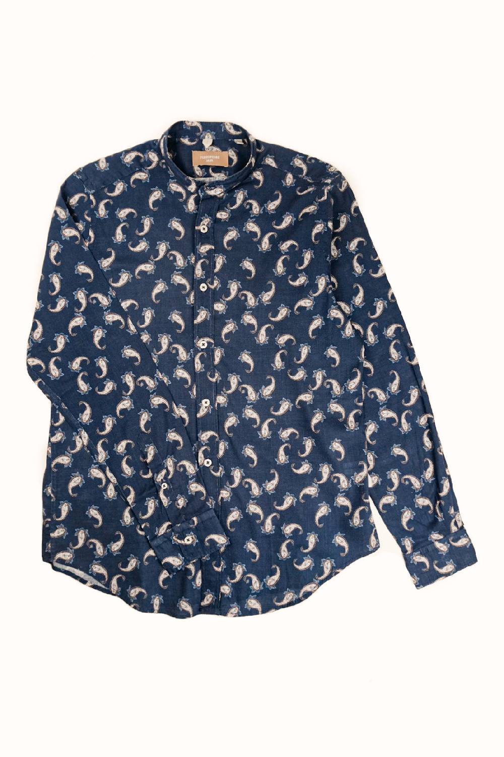 Portofiori CAMICIA KOREA FANTASIA MISTO LINO Sottocosto