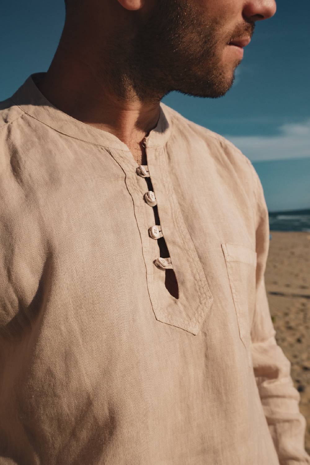 Portofiori POLO CAMICIA KOREA PURO LINO Vendita Calda