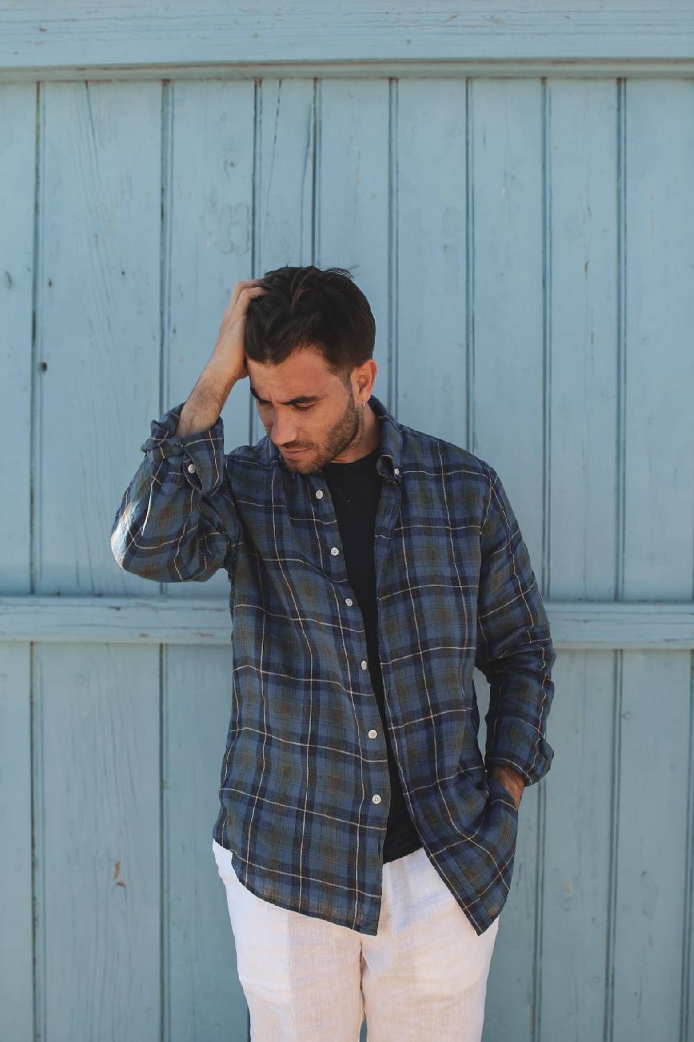Portofiori CAMICIA FANTASIA MISTO LINO Saldi Di Fabbrica