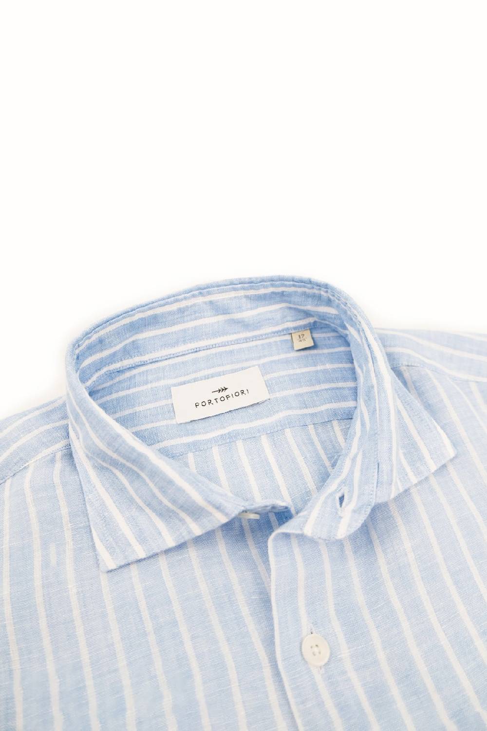 Portofiori CAMICIA RIGATA PURO LINO In Saldo