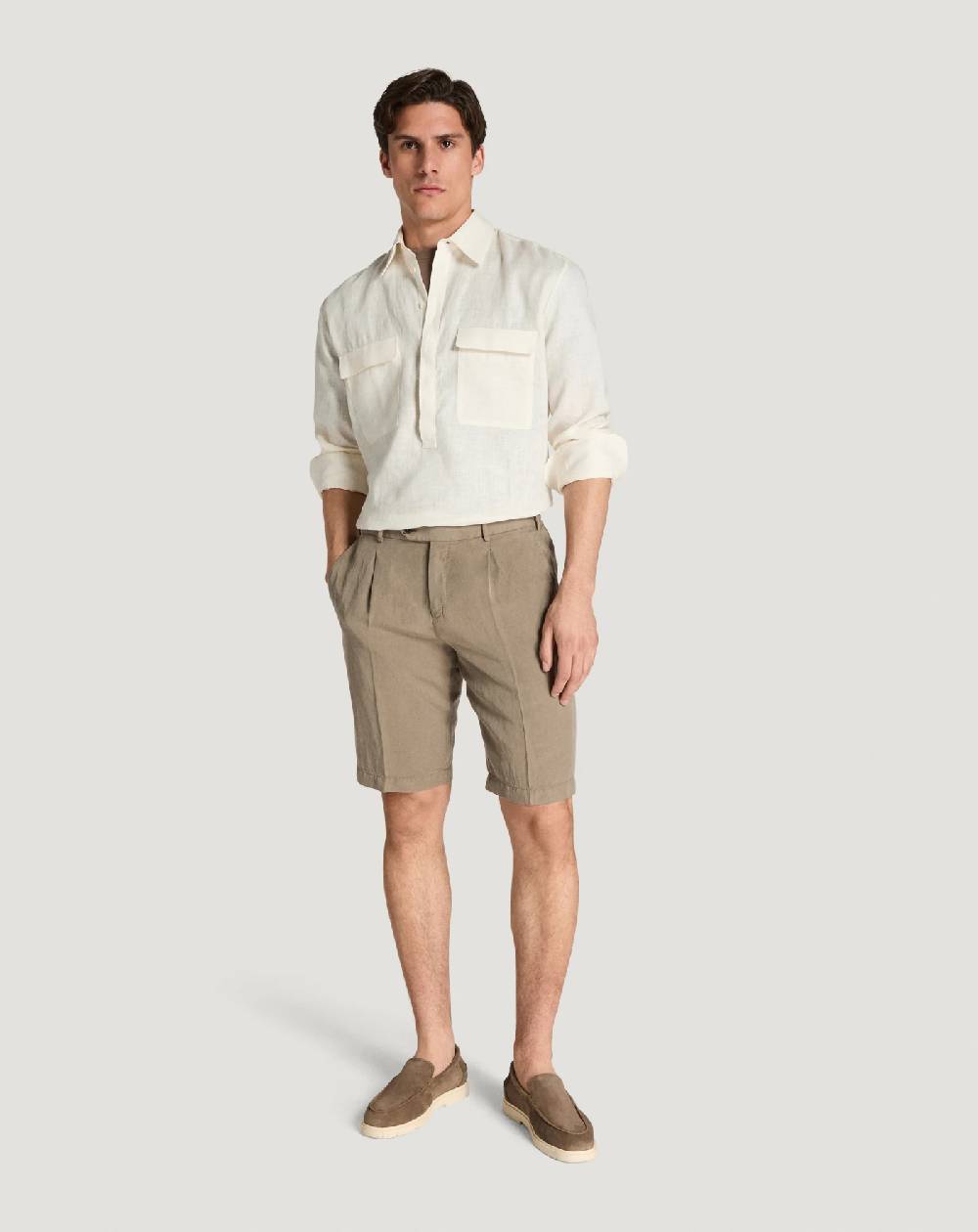 Pt Torino Bermuda in cotone e lino batavia Shopping Online