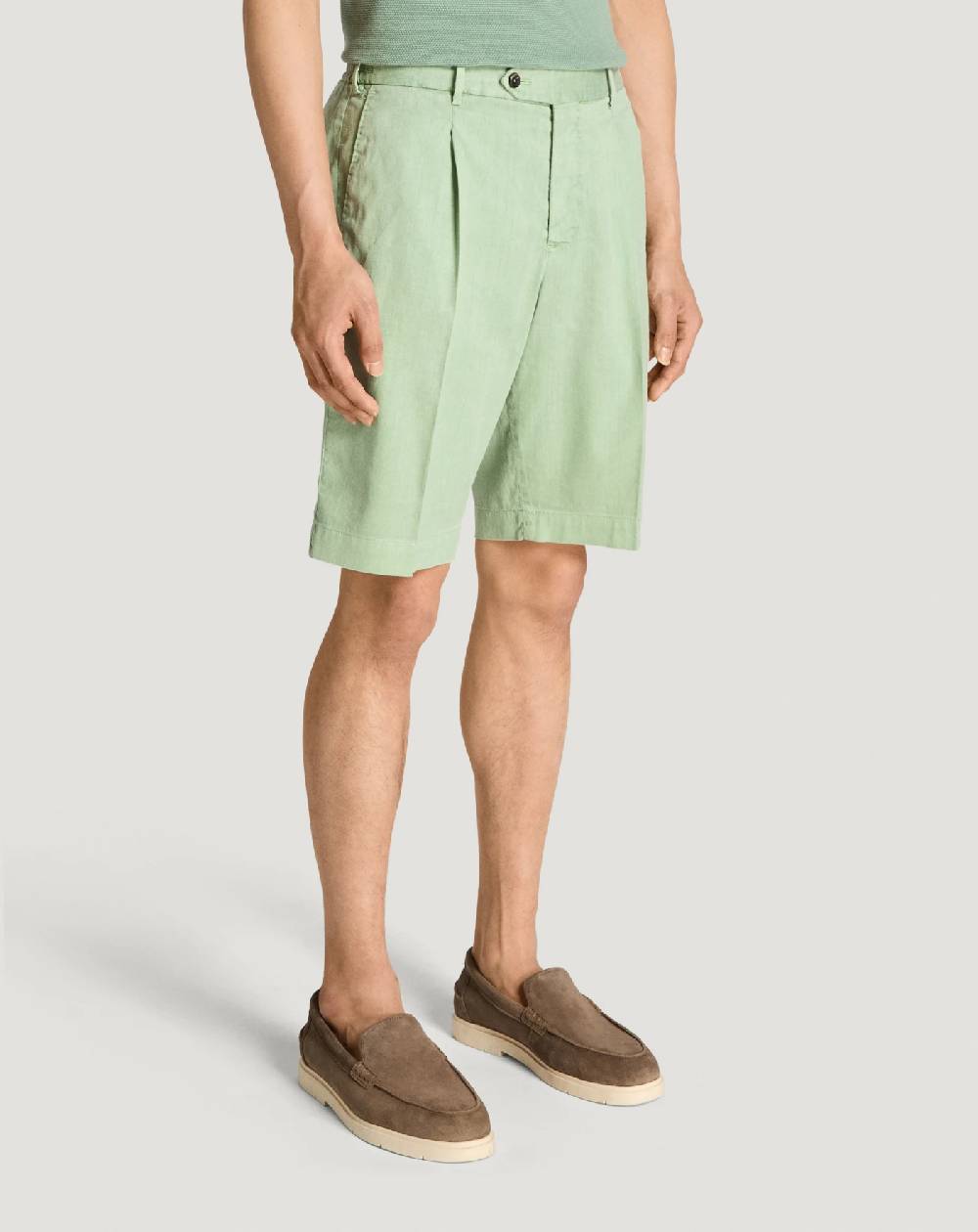 Pt Torino Bermuda in lino stretch délavé Online