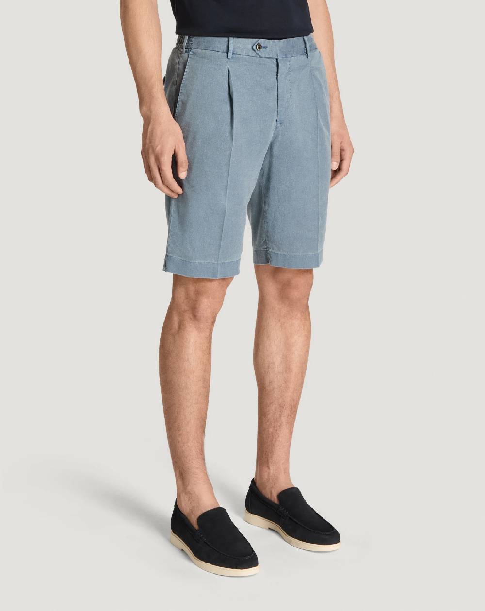 Pt Torino Bermuda in lino stretch délavé Saldi