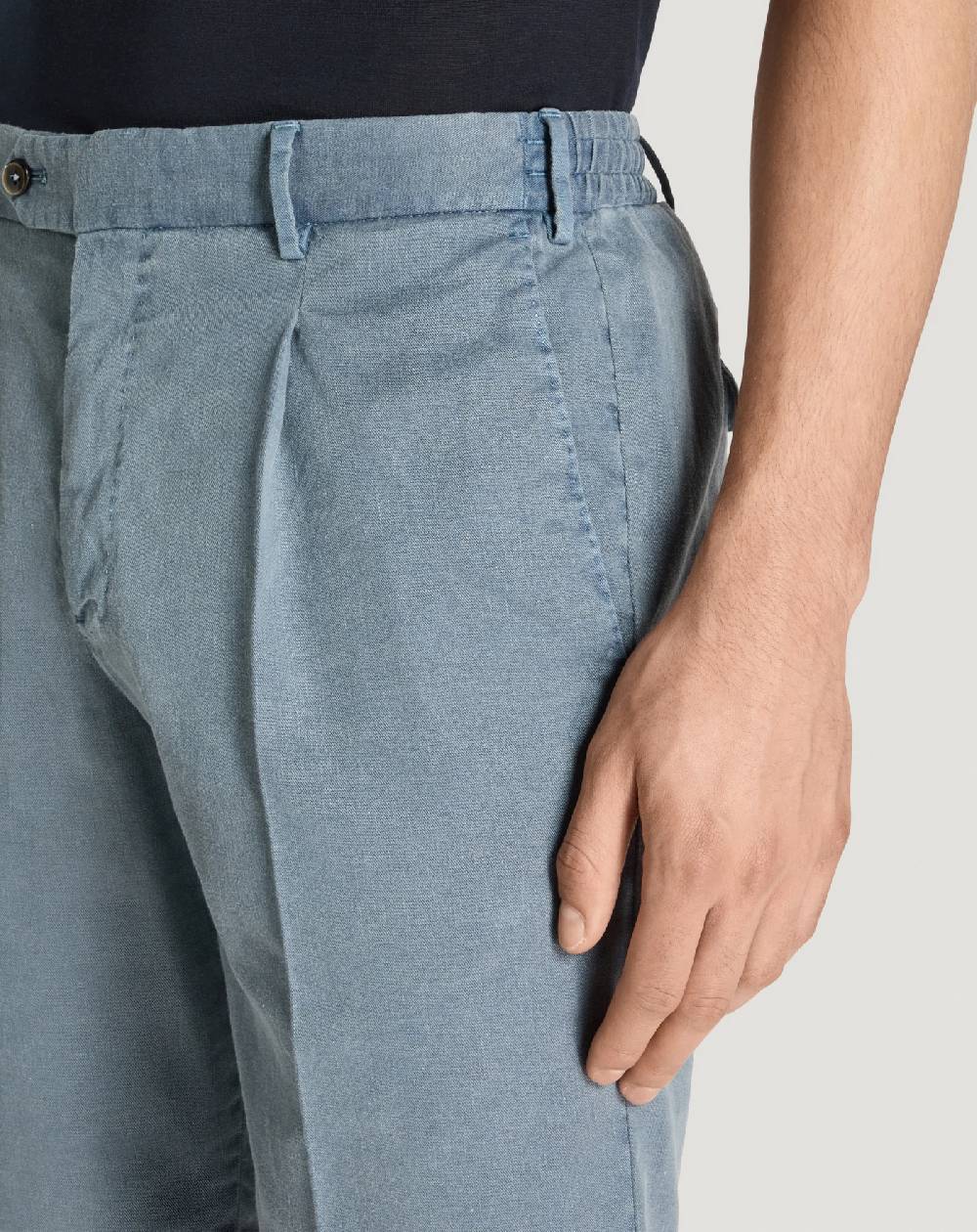 Pt Torino Bermuda in lino stretch délavé Saldi
