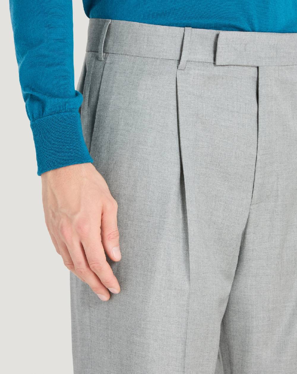 Pt Torino Pantaloni Quindici in twill di lana fluida Italia