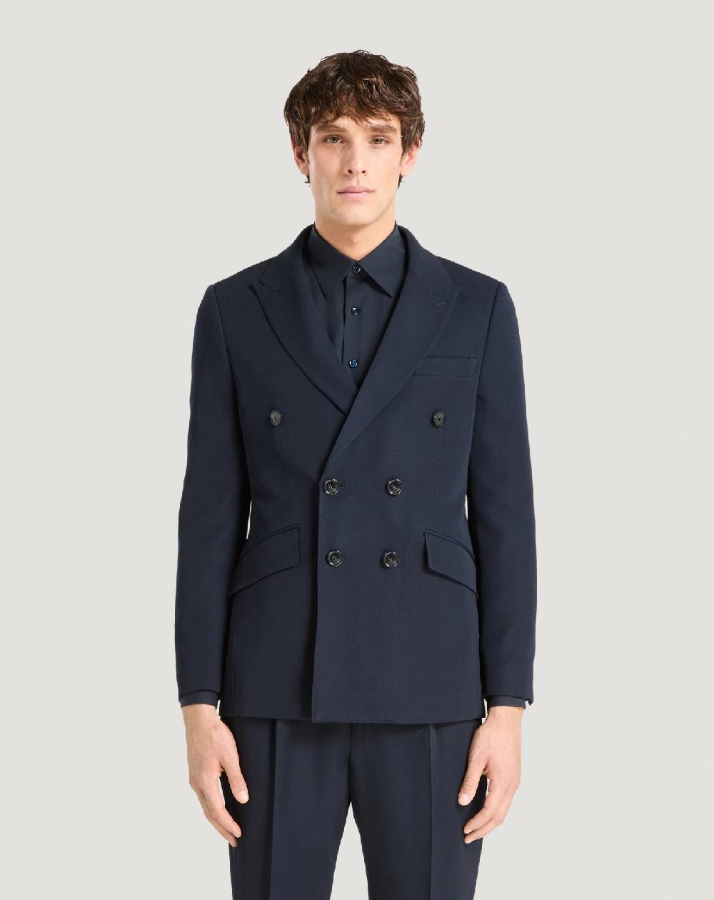 Pt Torino Blazer in lana granité Vendita Calda