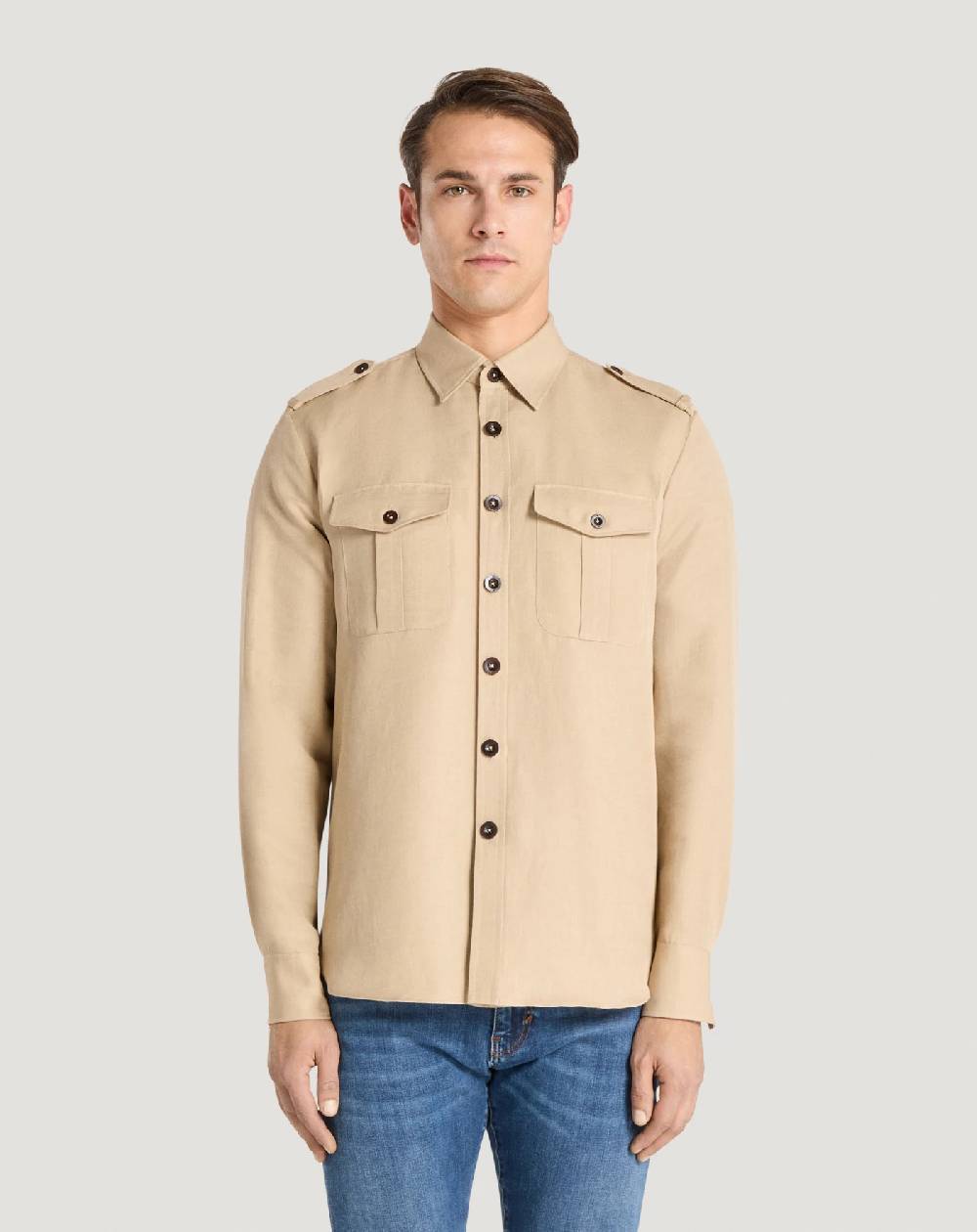 Pt Torino Camicia in twill Spedizione Gratuita