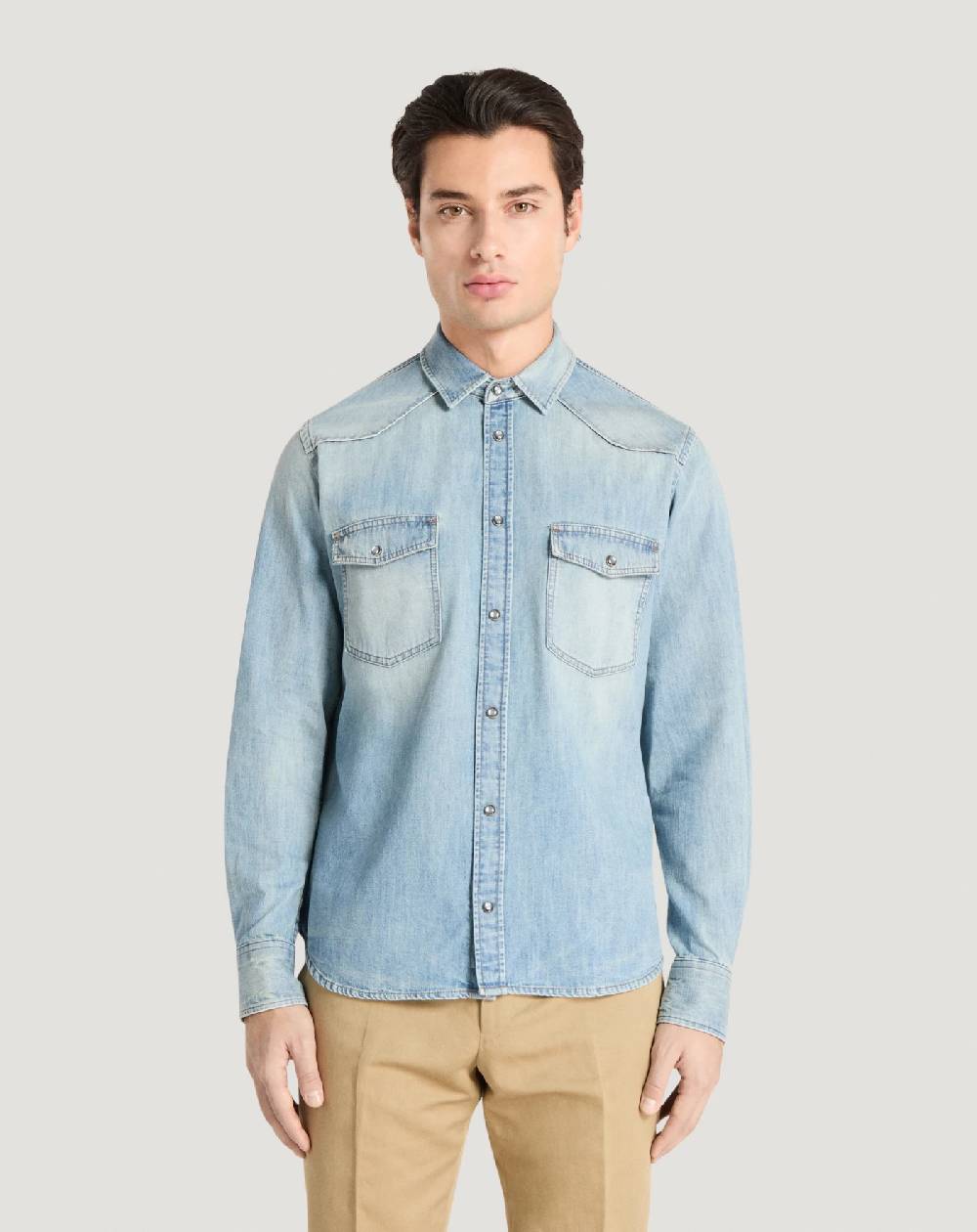 Pt Torino Camicia in denim Presa