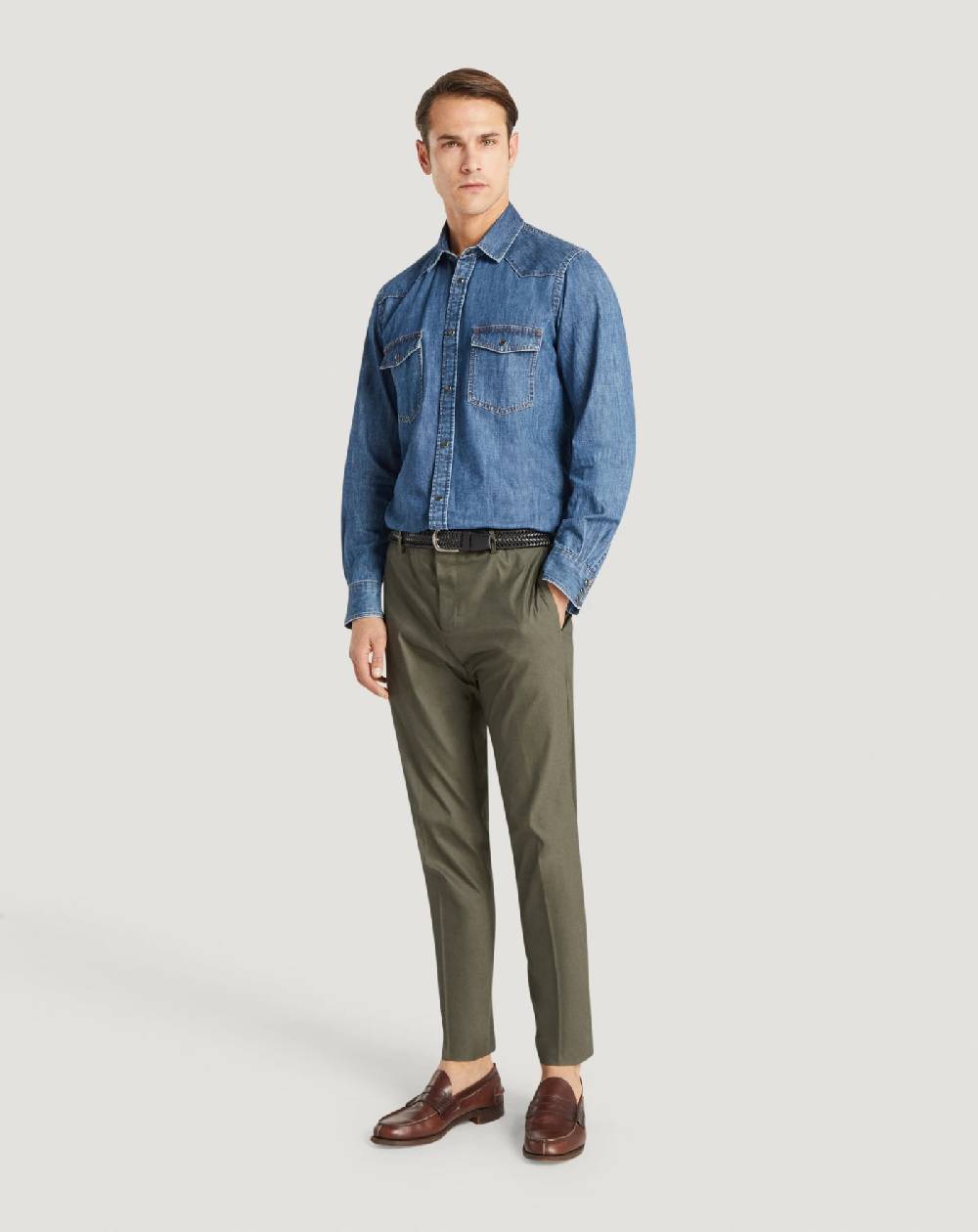 Pt Torino Camicia in denim Sconto
