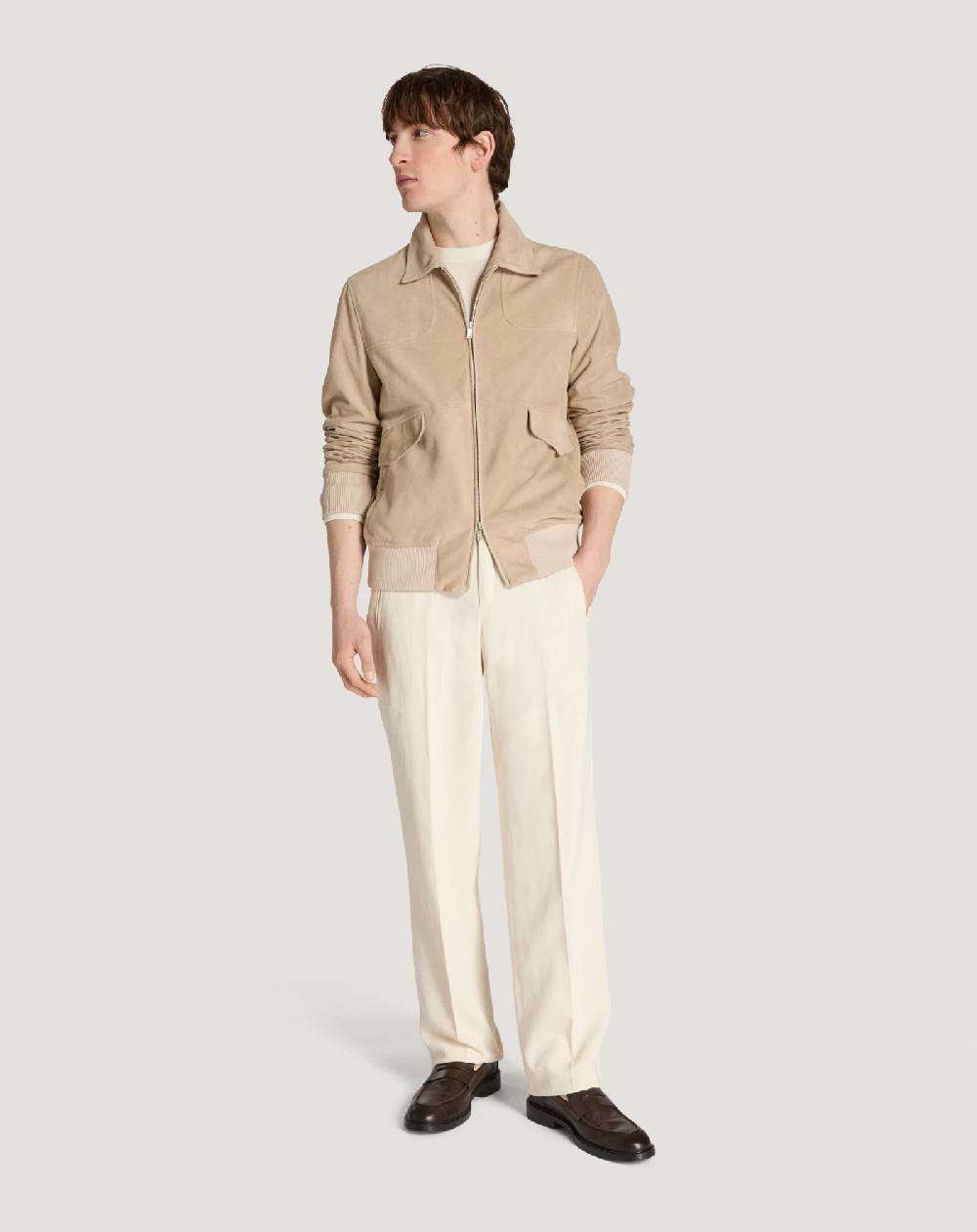 Pt Torino Bomber in suede Online