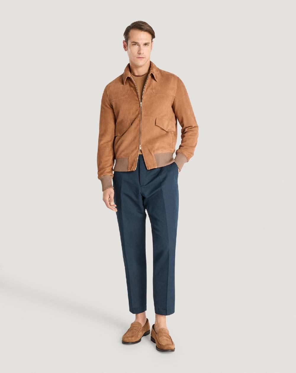 Pt Torino Bomber in suede Outlet