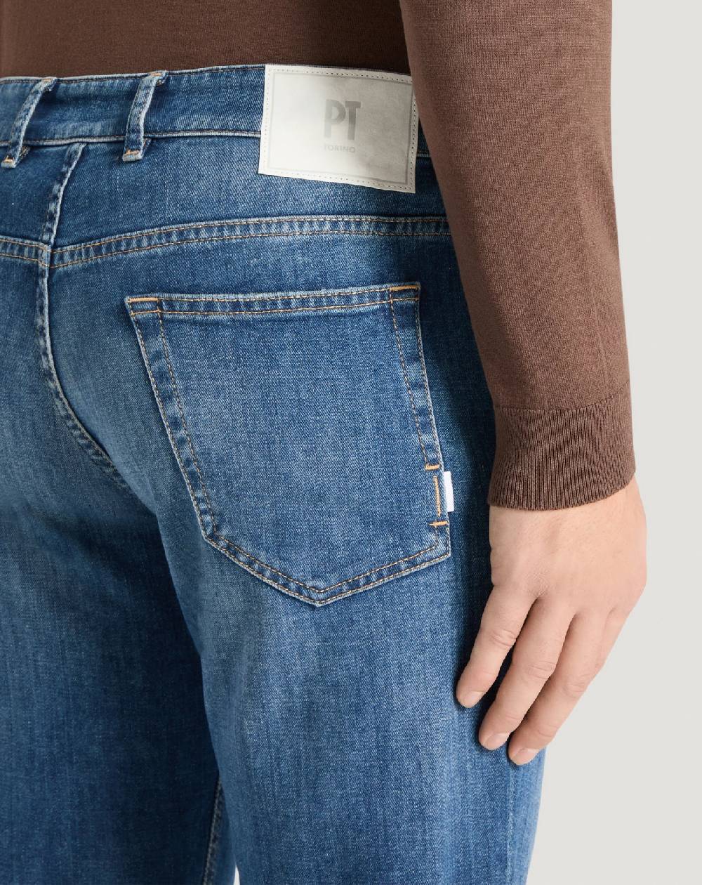Pt Torino Jeans Indie in denim soft touch Italy