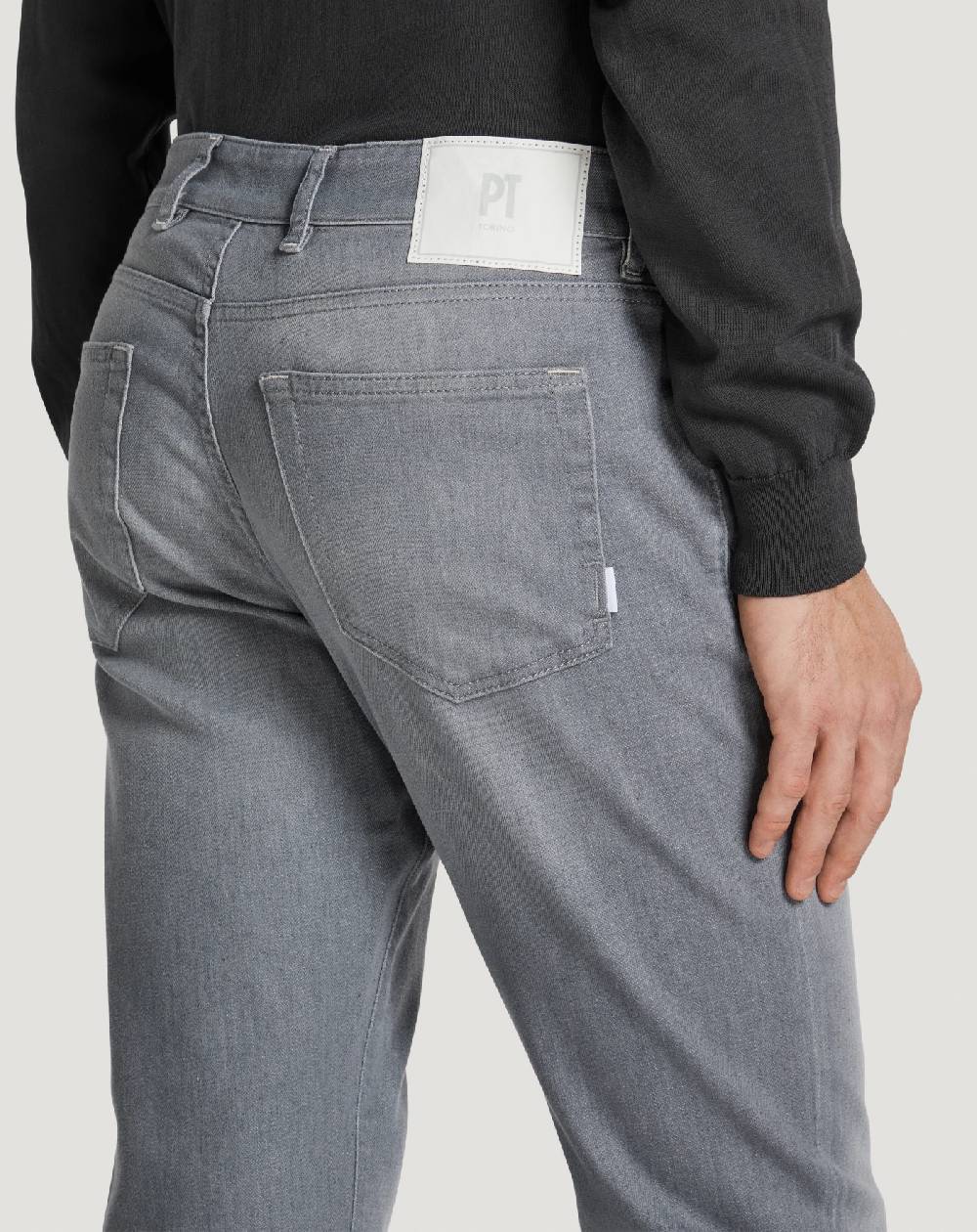 Pt Torino Jeans Swing in light grey denim Italia