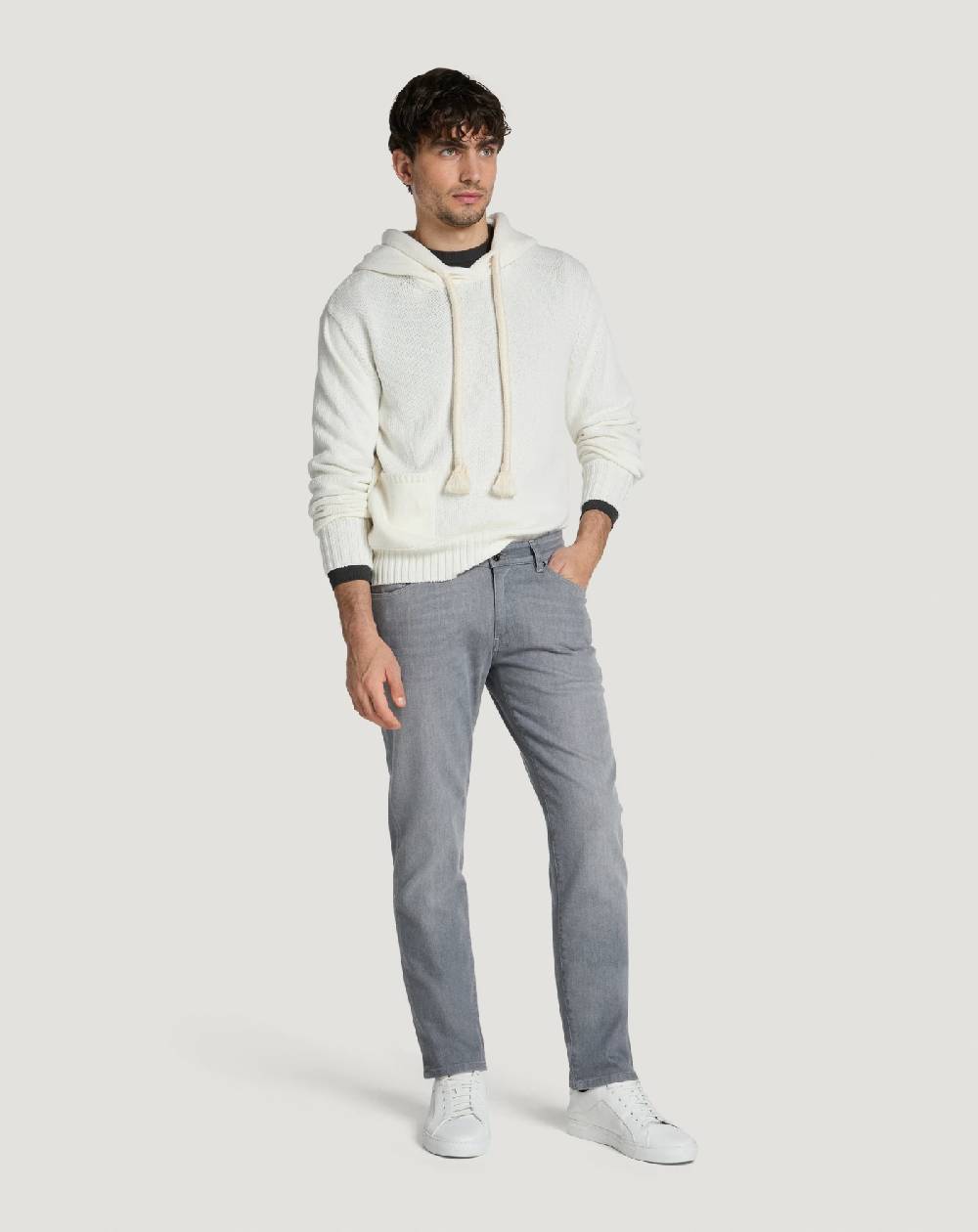 Pt Torino Jeans Swing in light grey denim Italia