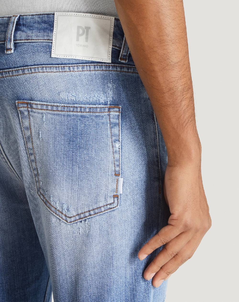 Pt Torino Jeans Rock in denim organico stretch Spedizione Gratuita
