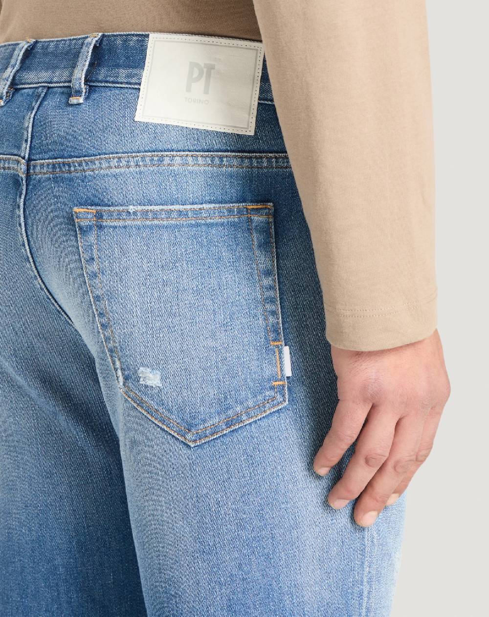 Pt Torino Jeans Reggae in denim stretch indigo Convenienza