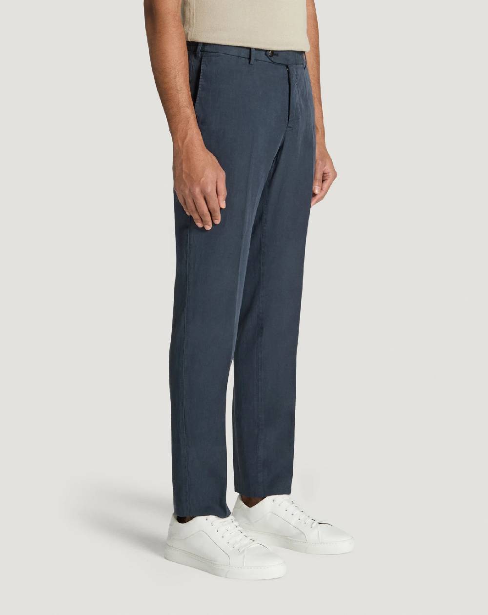 Pt Torino Pantaloni Slim in cotone e lino batavia Moda