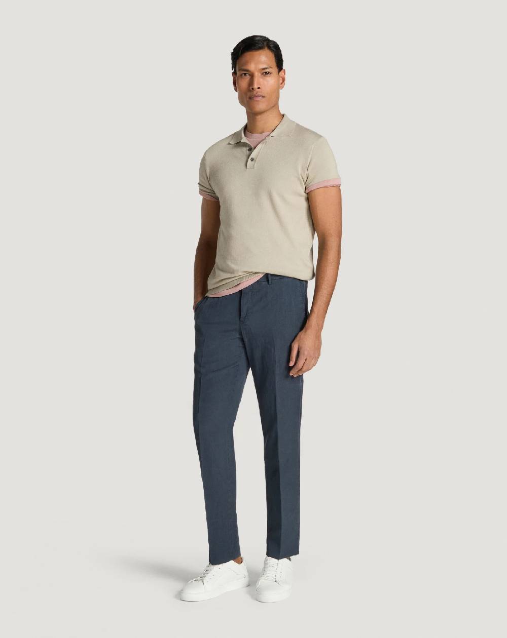 Pt Torino Pantaloni Slim in cotone e lino batavia Moda