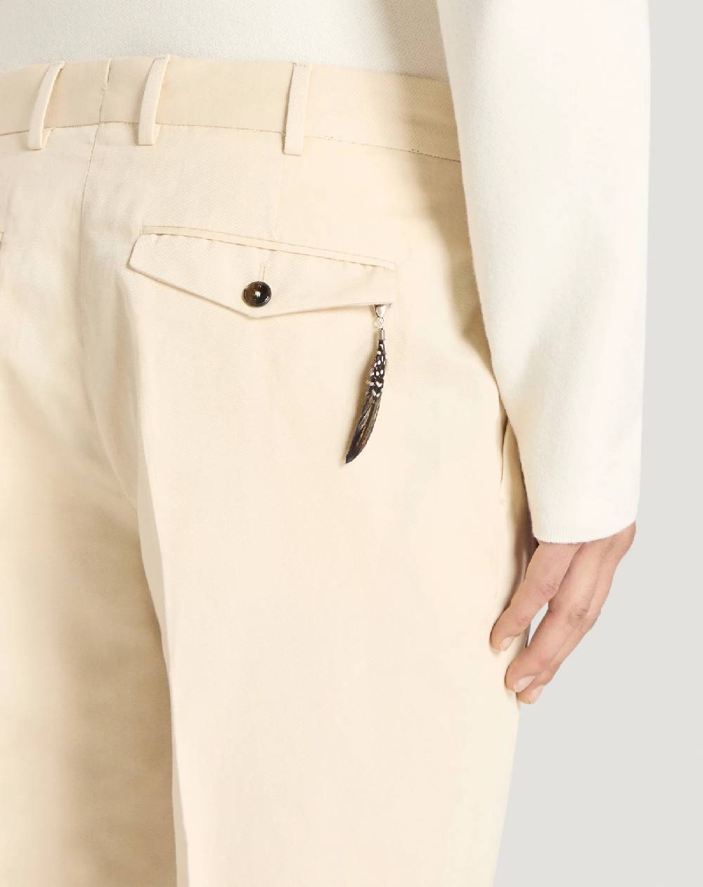Pt Torino Pantaloni Rebel in gabardina di cotone e lino Pezzi Unici