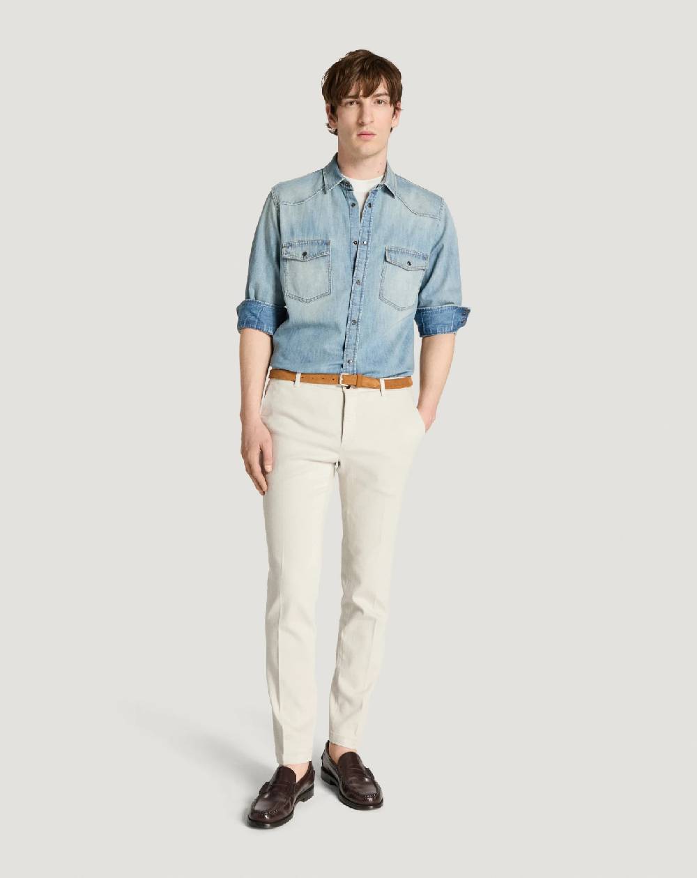 Pt Torino Pantaloni House in silky denim stretch Saldi Di Fabbrica