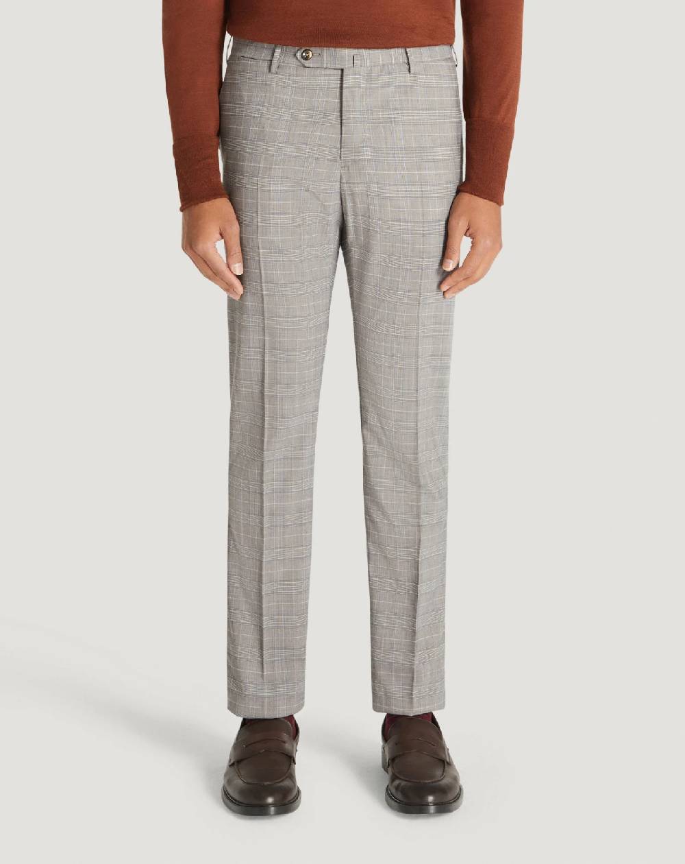 Pt Torino Pantaloni Superslim in tecno lana a quadri Qualità