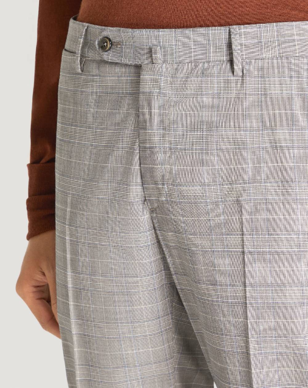 Pt Torino Pantaloni Superslim in tecno lana a quadri Qualità