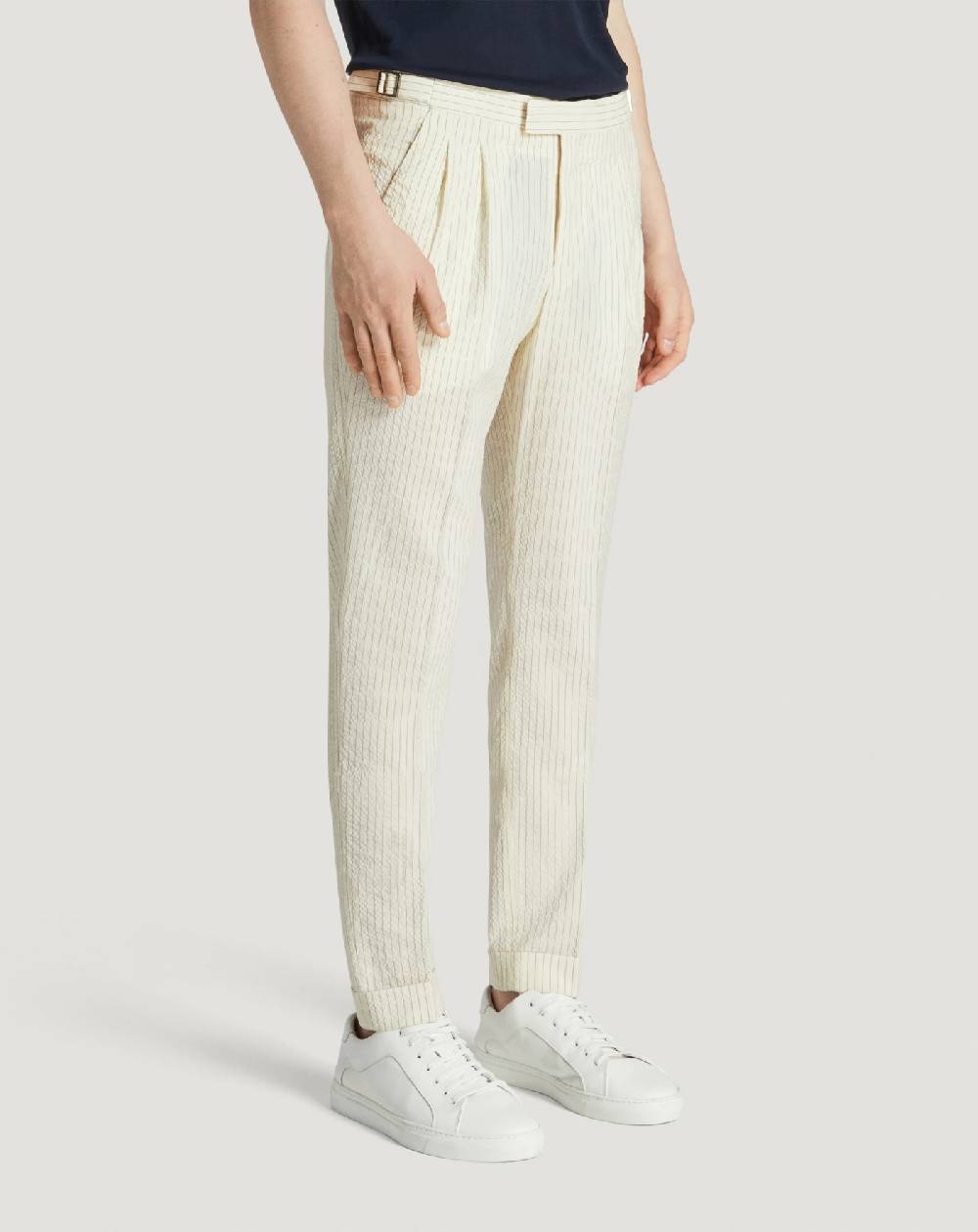 Pt Torino Pantaloni Master in lana seersucker Promozione Limitata