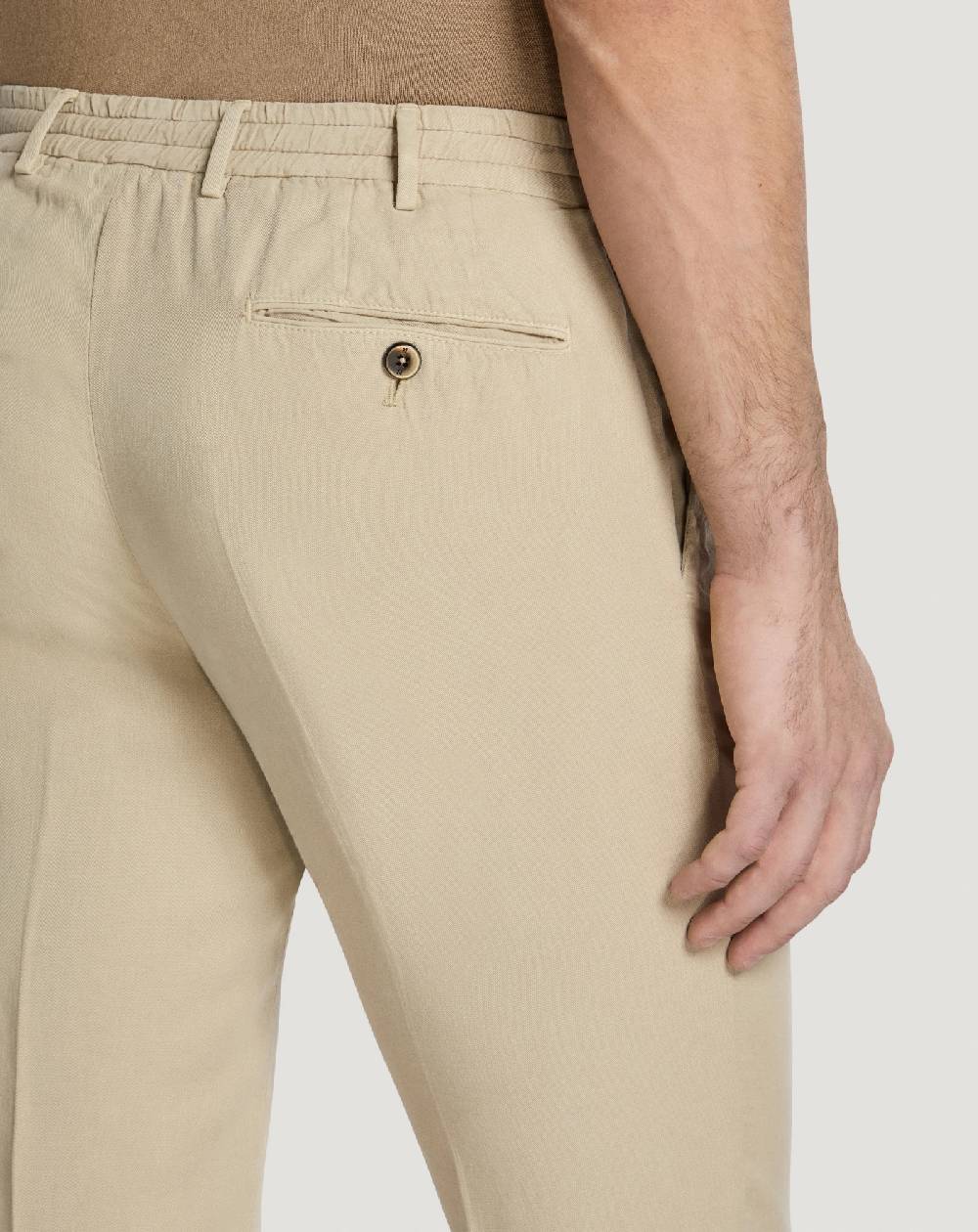 Pt Torino Pantaloni Slim in cotone e lino batavia Novità