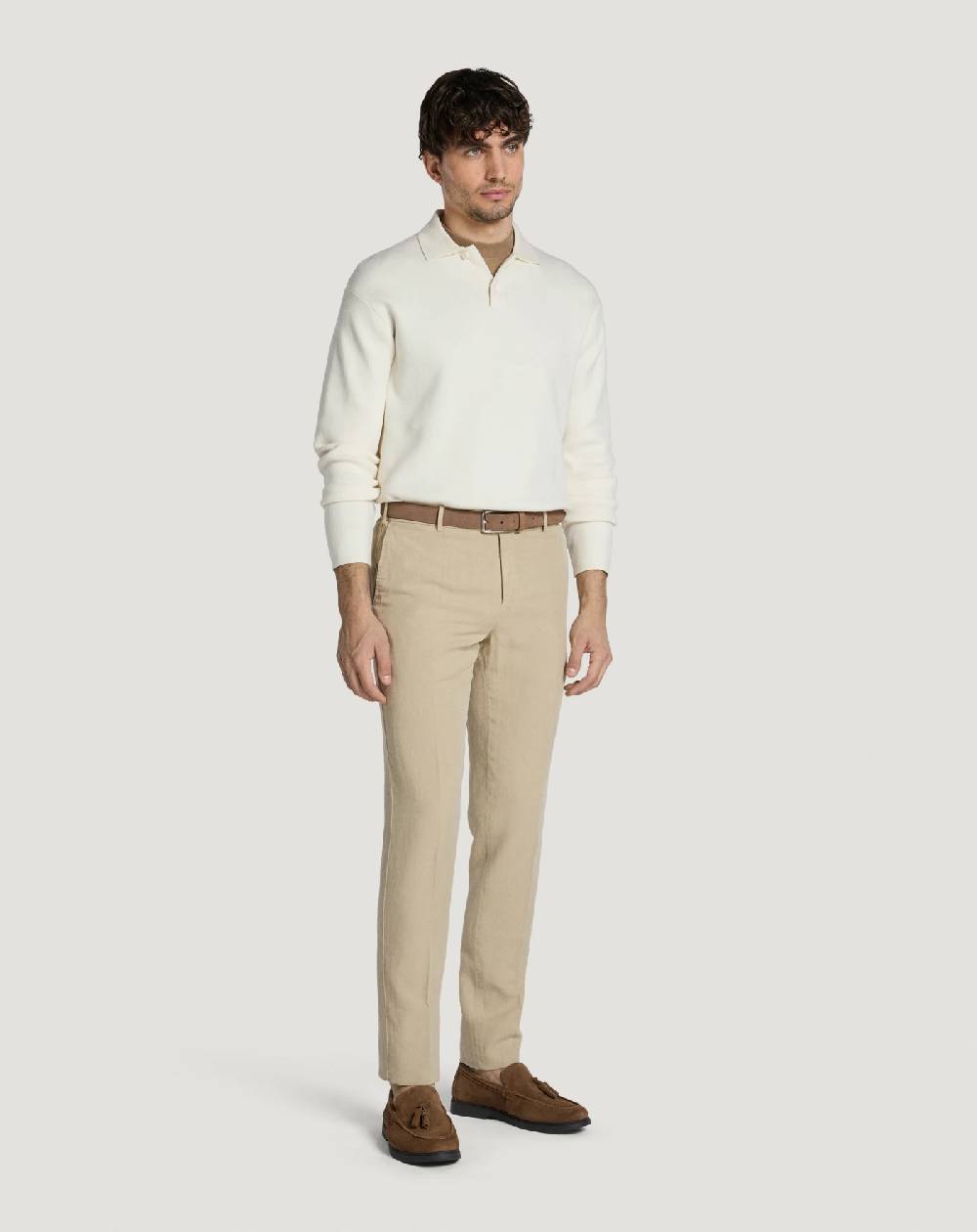 Pt Torino Pantaloni Slim in cotone e lino batavia Novità