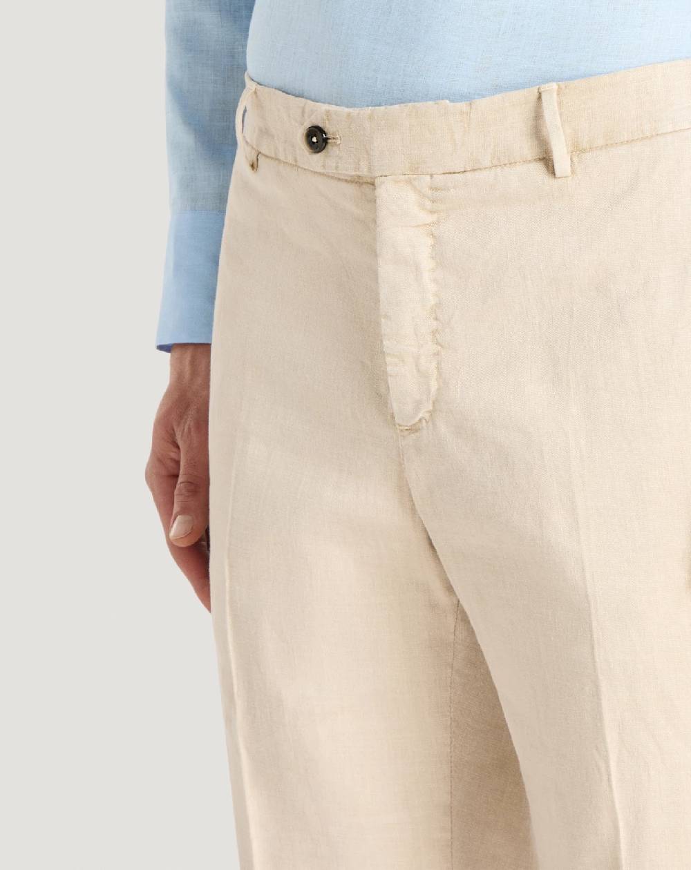 Pt Torino Pantaloni Slim in lino stretch délavé Presa