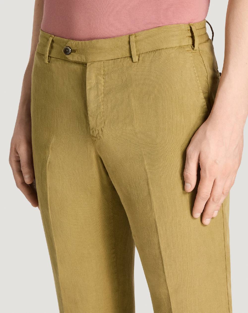 Pt Torino Pantaloni Slim in cotone e lino batavia Online