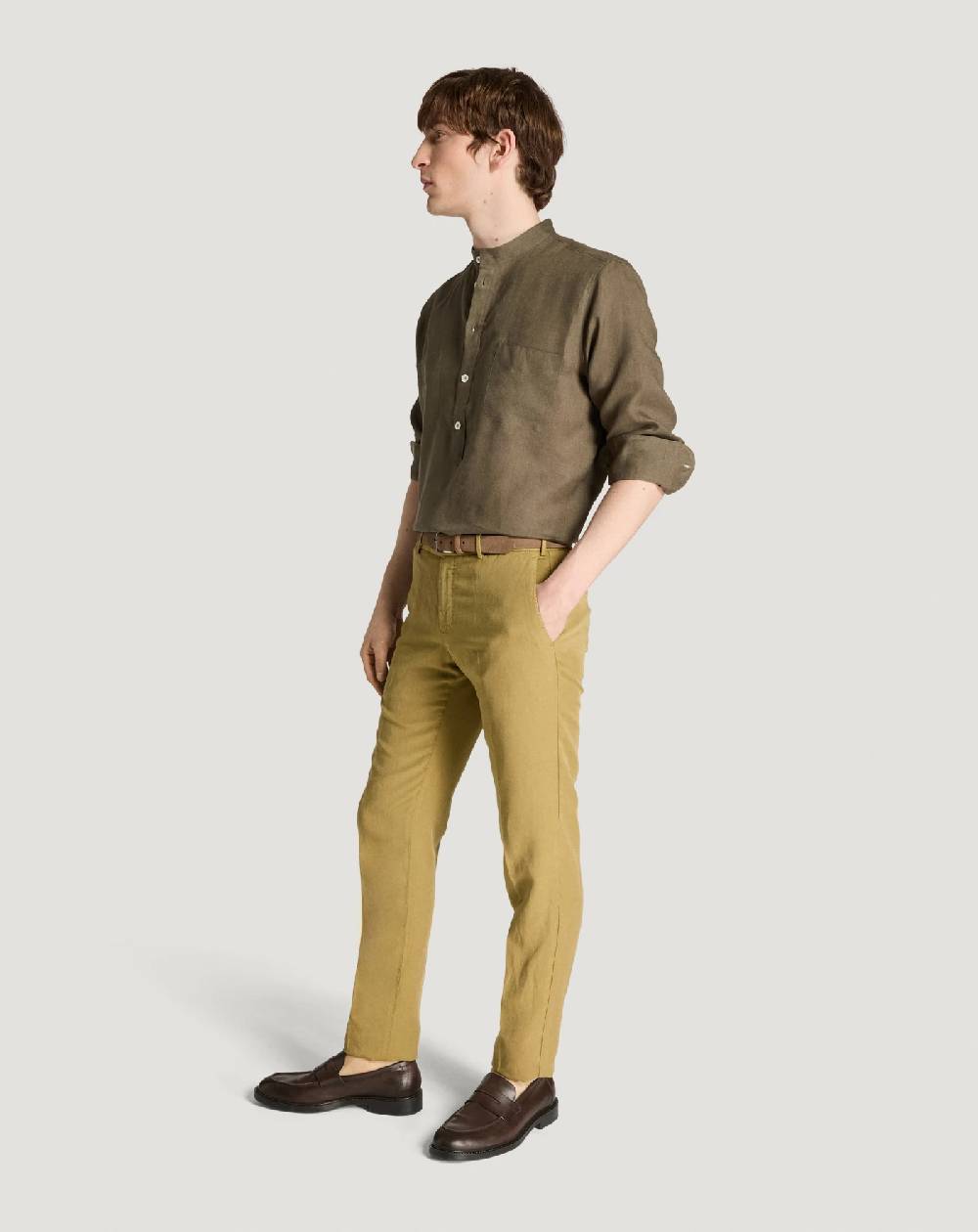 Pt Torino Pantaloni Slim in cotone e lino batavia Online