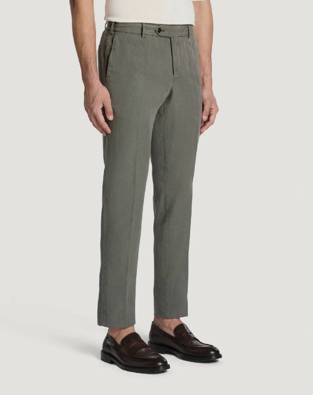 Pt Torino Pantaloni Slim in cotone e lino batavia Saldi