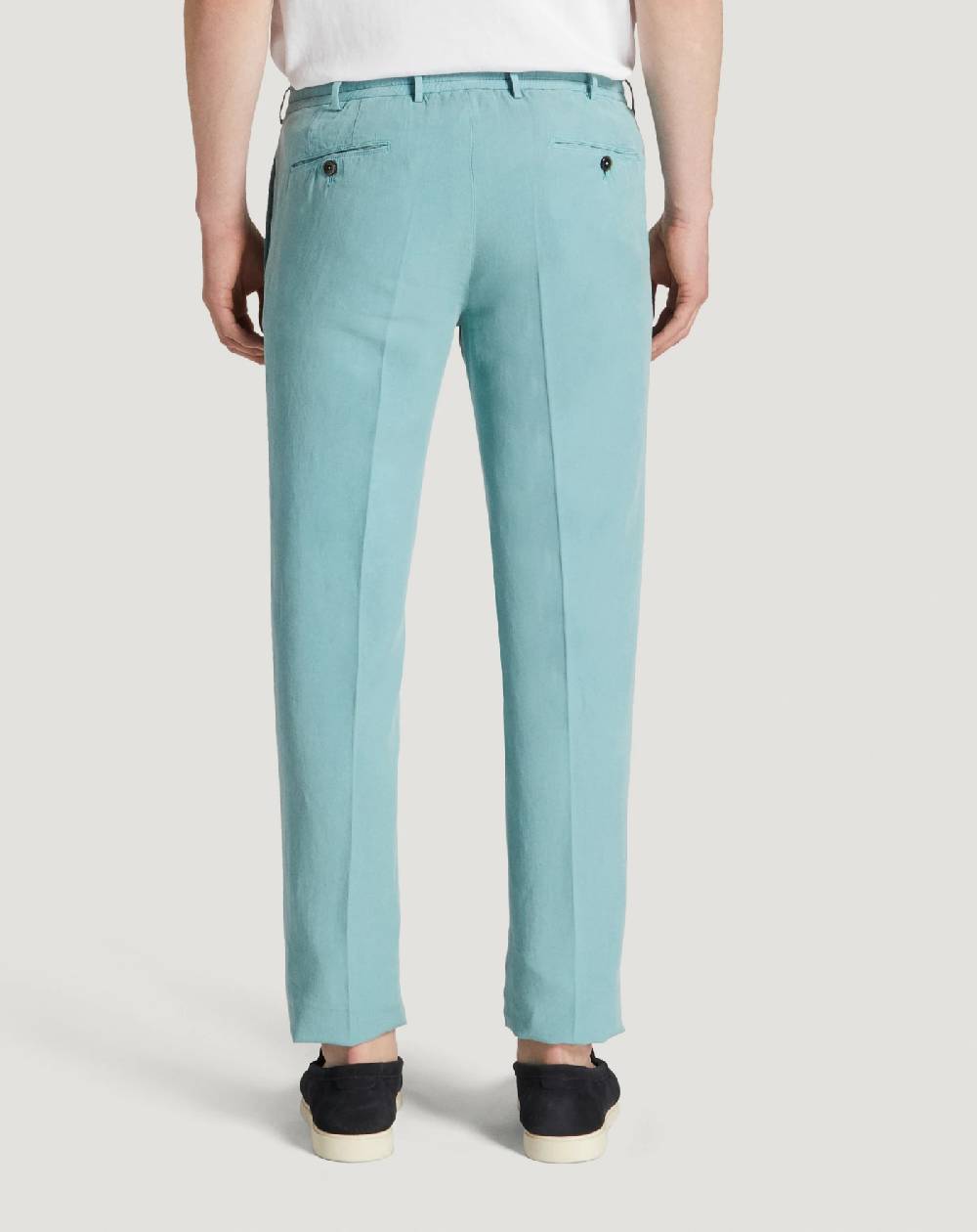 Pt Torino Pantaloni Slim in cotone e lino batavia Offerte