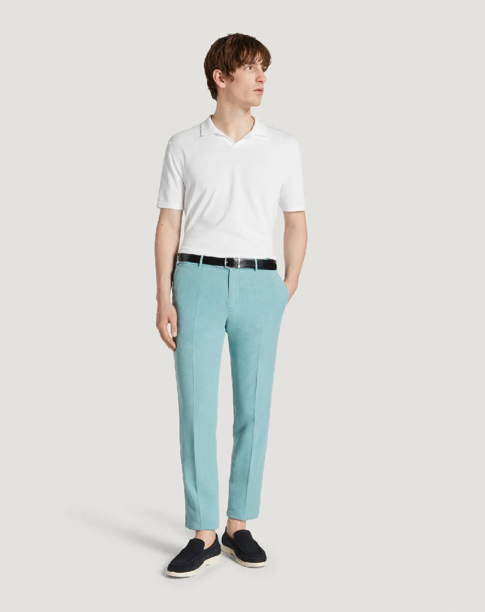Pt Torino Pantaloni Slim in cotone e lino batavia Offerte