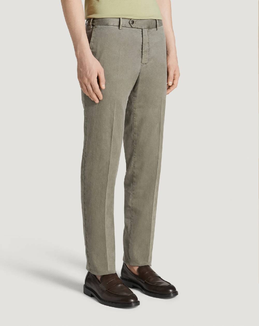 Pt Torino Pantaloni Slim in lino stretch délavé Saldi Di Fabbrica