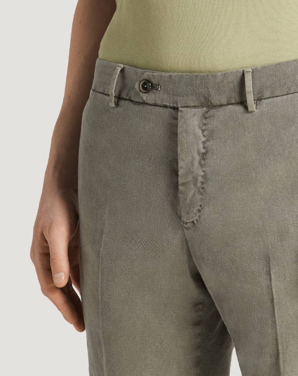 Pt Torino Pantaloni Slim in lino stretch délavé Saldi Di Fabbrica