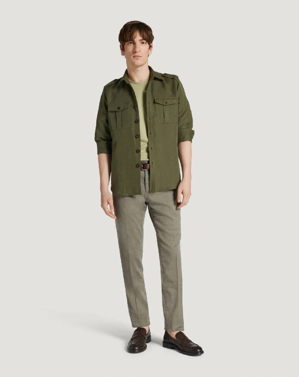 Pt Torino Pantaloni Slim in lino stretch délavé Saldi Di Fabbrica