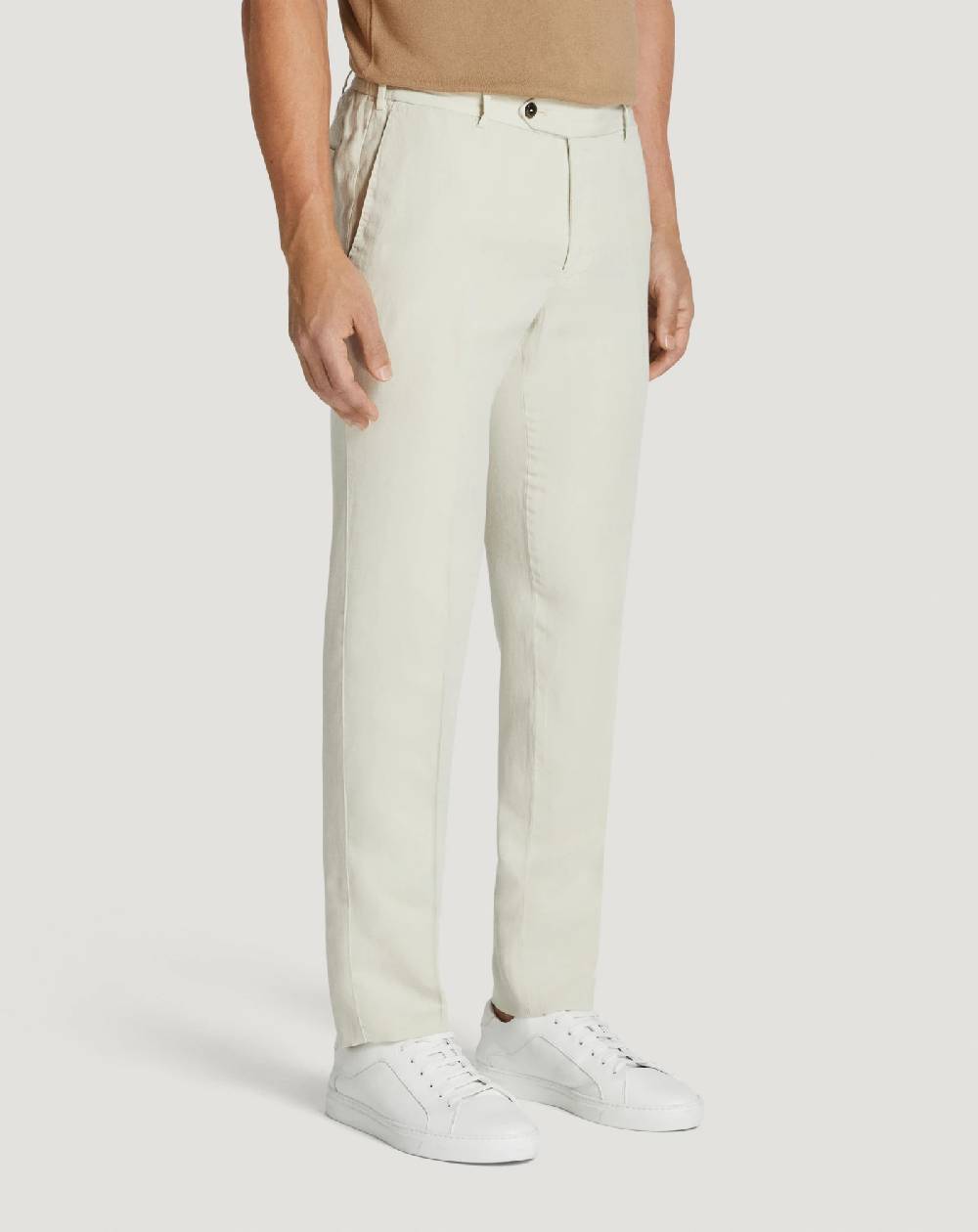 Pt Torino Pantaloni Slim in cotone e lino batavia In Saldo