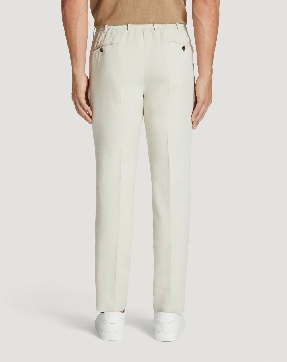 Pt Torino Pantaloni Slim in cotone e lino batavia In Saldo