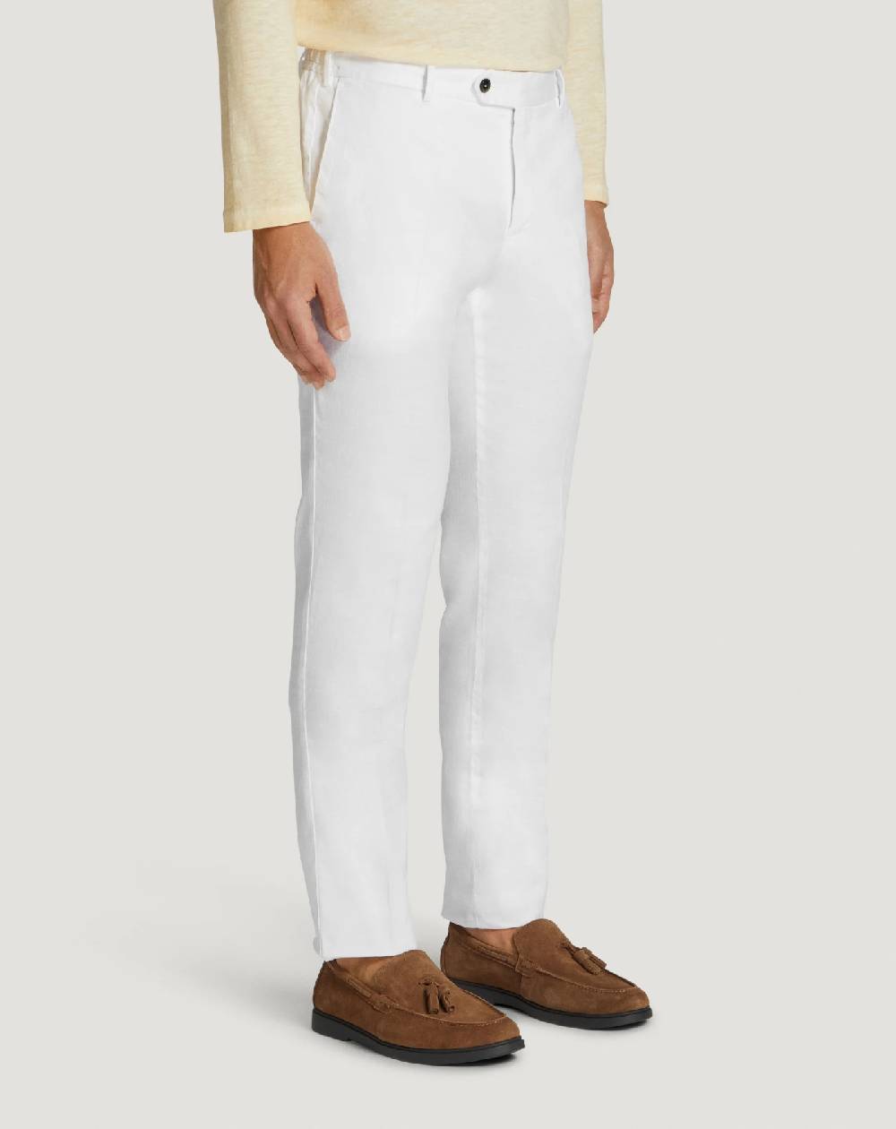 Pt Torino Pantaloni Slim in lino stretch délavé Moda