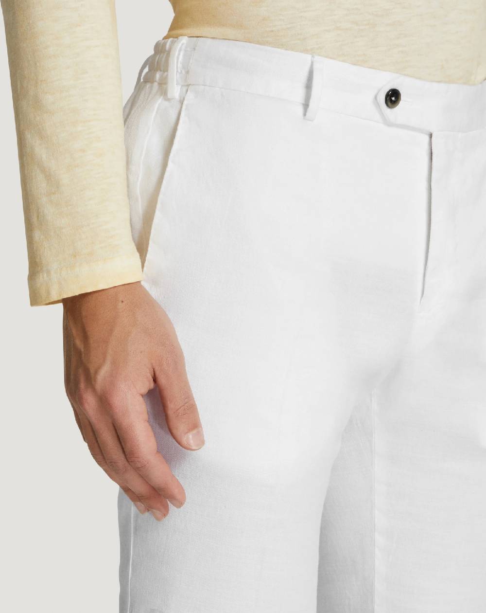 Pt Torino Pantaloni Slim in lino stretch délavé Moda