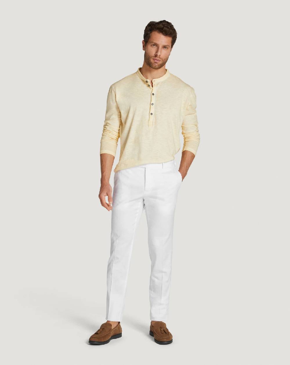 Pt Torino Pantaloni Slim in lino stretch délavé Moda
