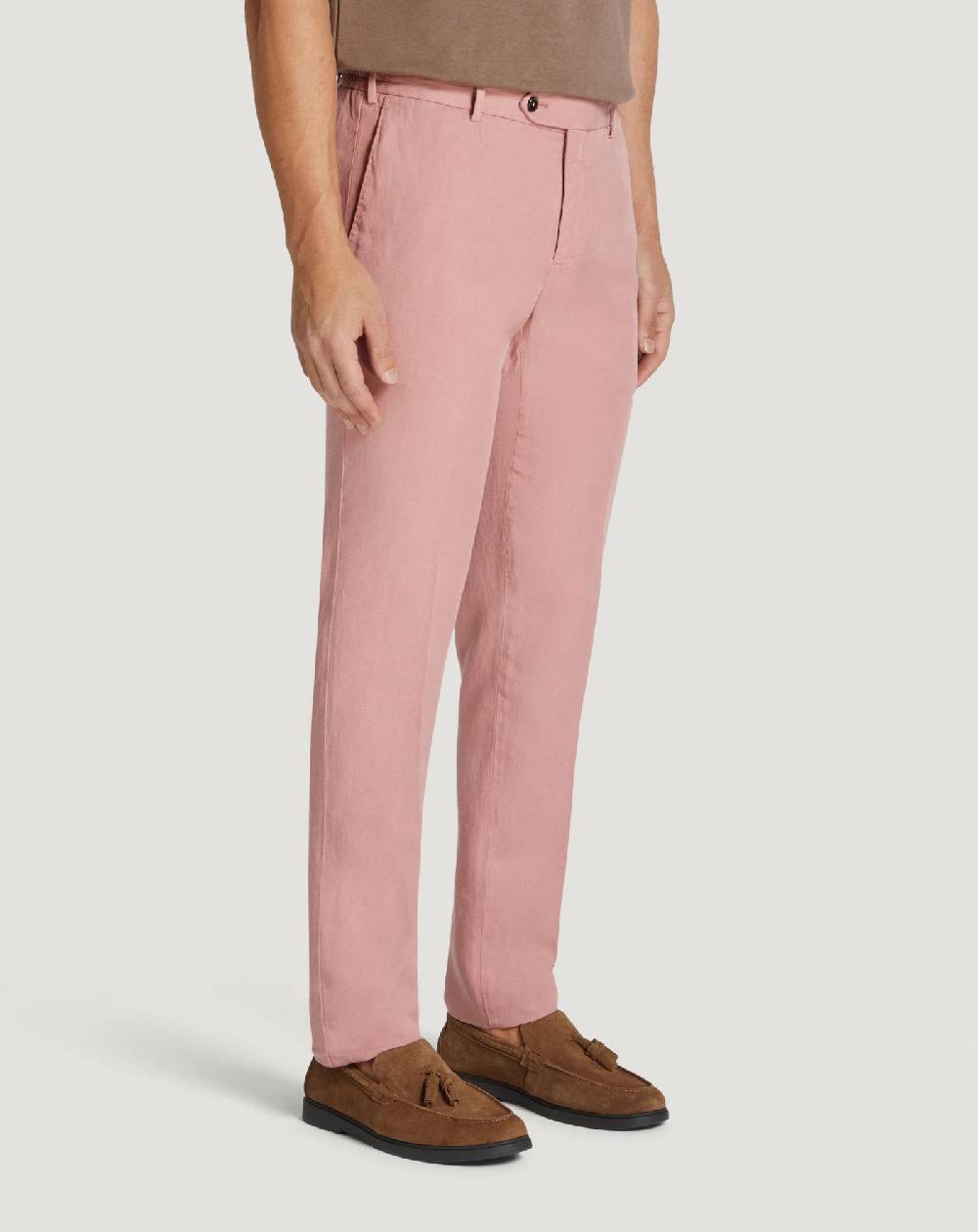 Pt Torino Pantaloni Slim in cotone e lino batavia Italia