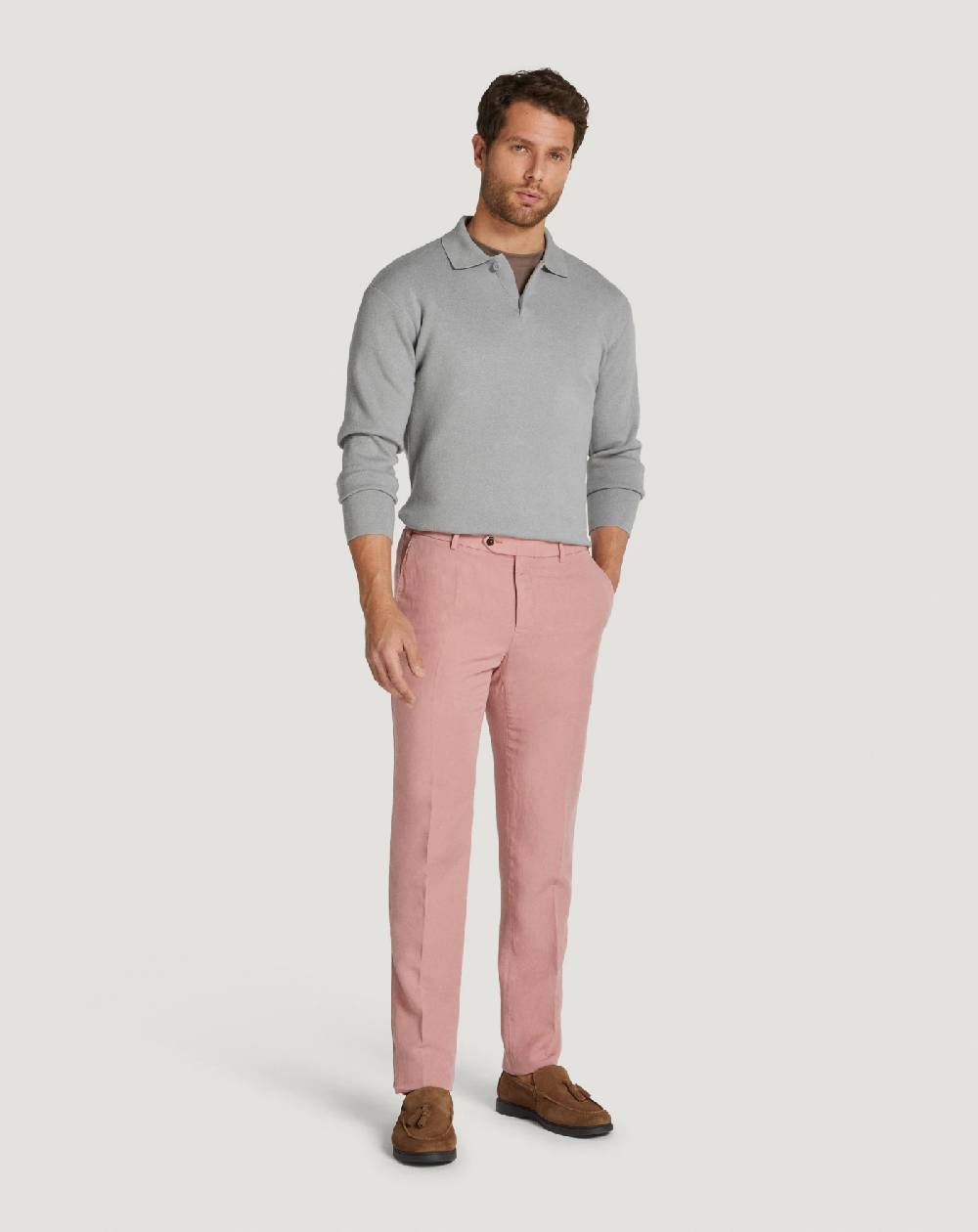 Pt Torino Pantaloni Slim in cotone e lino batavia Italia