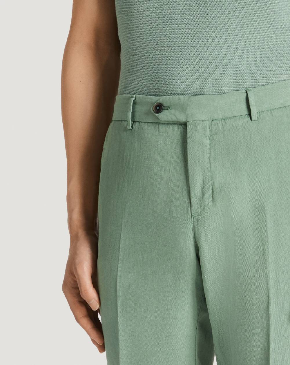 Pt Torino Pantaloni Slim in cotone e lino batavia 2025