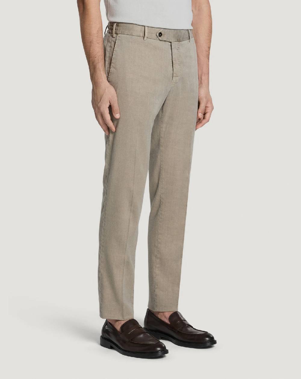 Pt Torino Pantaloni Slim in lino stretch délavé Spedizione Gratuita